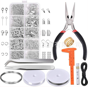 Σετ DIY κατασκευής κοσμημάτων για βραχιόλι και κολιέ: εργαλεία, σύρμα και πένσες, 19 κιτ, οικιακή χρήση