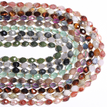 Χάντρες από φυσικούς λίθους, φασετιωμένες, γυαλισμένες και λείανισμένες