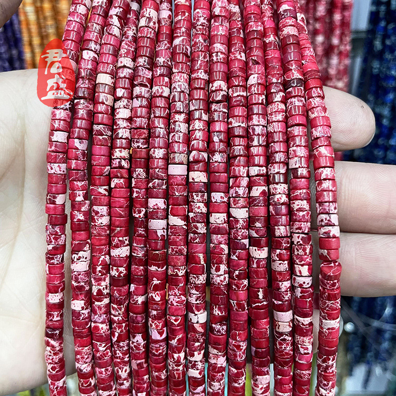 Ελεύθετες χάντρες από φυσικό λίθο — kingstone spacer, μορφή: χάντρα, επεξεργασία: κοπή από ακατέργαστο ορυκτό, μάρκα: Junsheng Jewelry