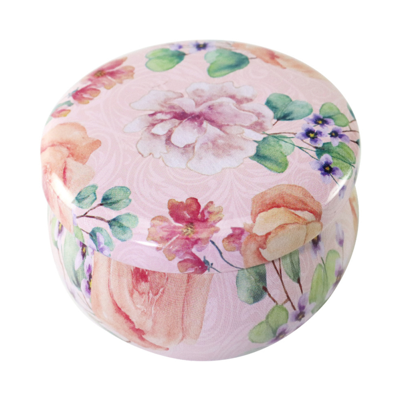 Aromatiskā svece tinplate burkā, Modelis L169, Aromāts D7, Ofsetdrukāšana, Dāvanu kārba