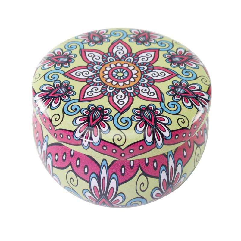 Aromatiskā svece tinplate burkā, Modelis L169, Aromāts D7, Ofsetdrukāšana, Dāvanu kārba