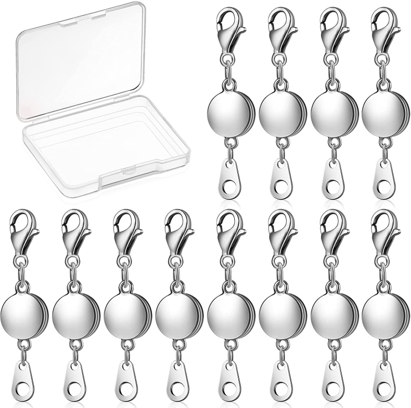 Set încuietori magnetice pentru bijuterii – închizătoare circulară în formă de inimă cu zirconiu, material cupru/aliaj, placare electroplacată, model cilindric, origine Guangzhou