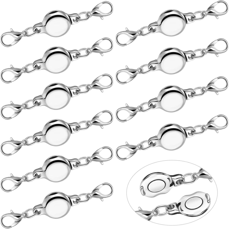 Set încuietori magnetice pentru bijuterii – închizătoare circulară în formă de inimă cu zirconiu, material cupru/aliaj, placare electroplacată, model cilindric, origine Guangzhou