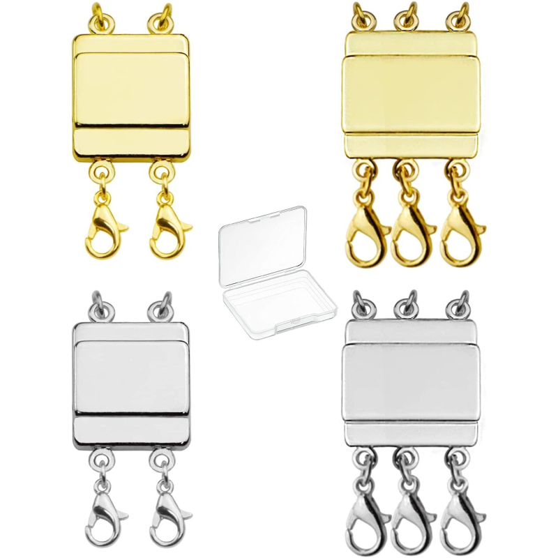 Set încuietori magnetice pentru bijuterii – închizătoare circulară în formă de inimă cu zirconiu, material cupru/aliaj, placare electroplacată, model cilindric, origine Guangzhou