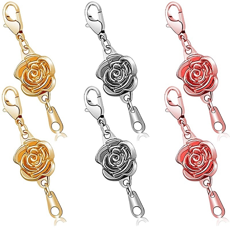 Set încuietori magnetice pentru bijuterii – închizătoare circulară în formă de inimă cu zirconiu, material cupru/aliaj, placare electroplacată, model cilindric, origine Guangzhou