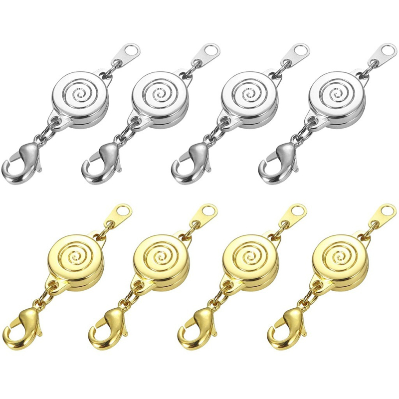 Set încuietori magnetice pentru bijuterii – închizătoare circulară în formă de inimă cu zirconiu, material cupru/aliaj, placare electroplacată, model cilindric, origine Guangzhou