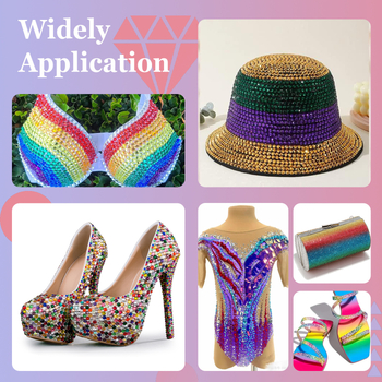 Rhinestone, γυαλισμένο γυαλί, ηλεκτροπλατίωση; μηχανική πρέσα συμβατή, κόλλα μπορεί να χρησιμοποιηθεί