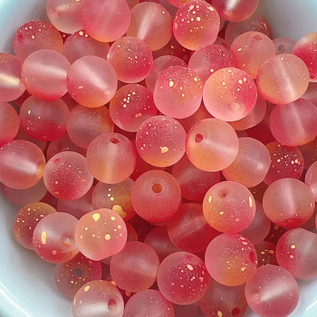 Γυάλινες χάντρες με ματ φινίρισμα, διπλές στρογγυλές χάντρες για DIY κοσμήματα, ελεύθερες χάντρες