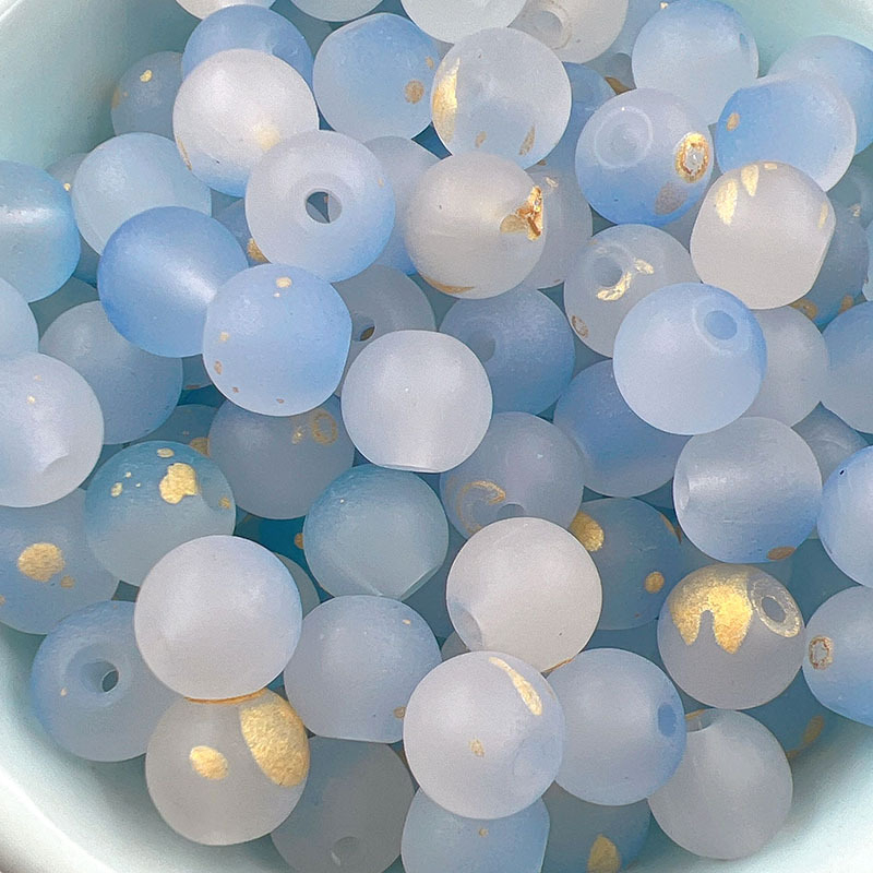 Стъклени мъниста с матов ефект, двойно кръгли свободни мъниста за DIY бижута, ръчна изработка