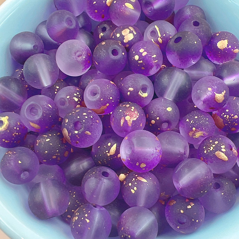 Стъклени мъниста с матов ефект, двойно кръгли свободни мъниста за DIY бижута, ръчна изработка