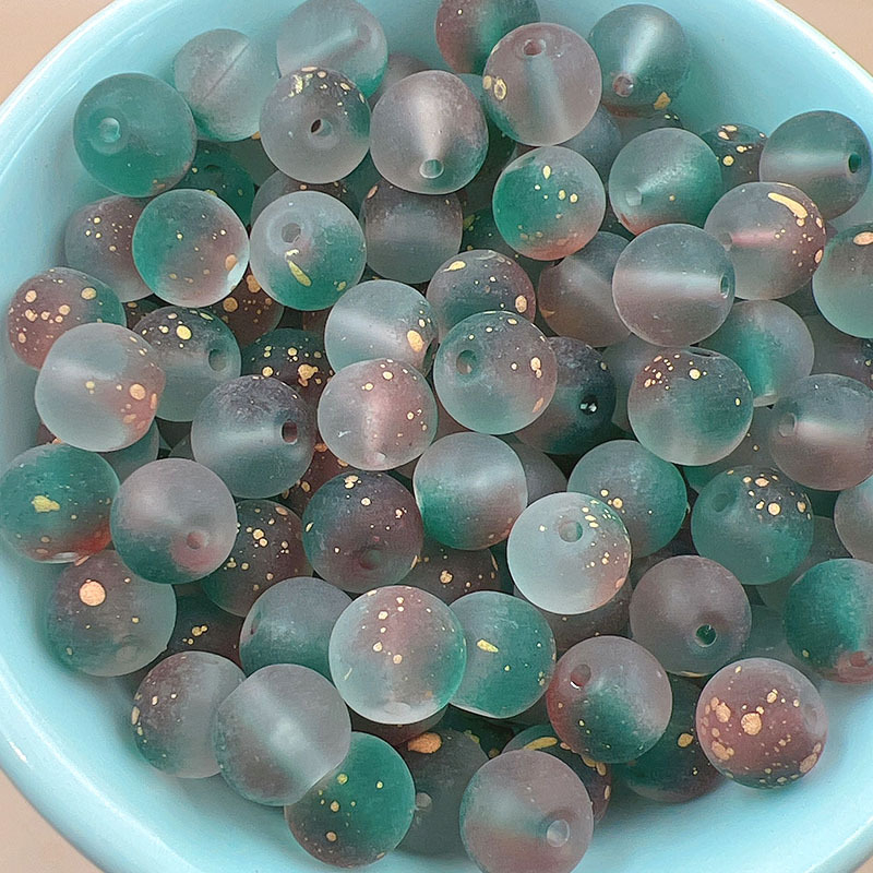 Стъклени мъниста с матов ефект, двойно кръгли свободни мъниста за DIY бижута, ръчна изработка