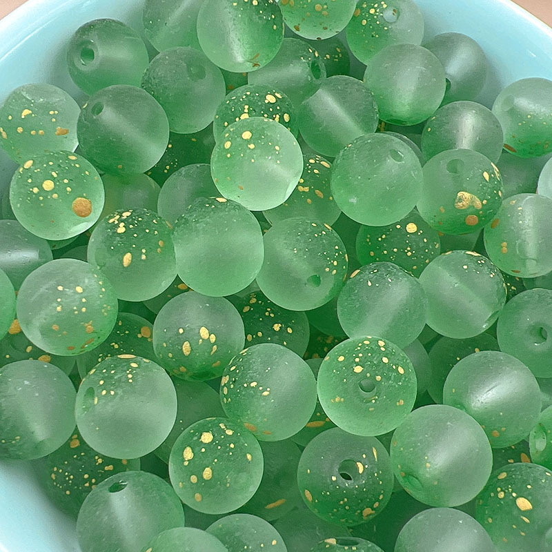 Стъклени мъниста с матов ефект, двойно кръгли свободни мъниста за DIY бижута, ръчна изработка