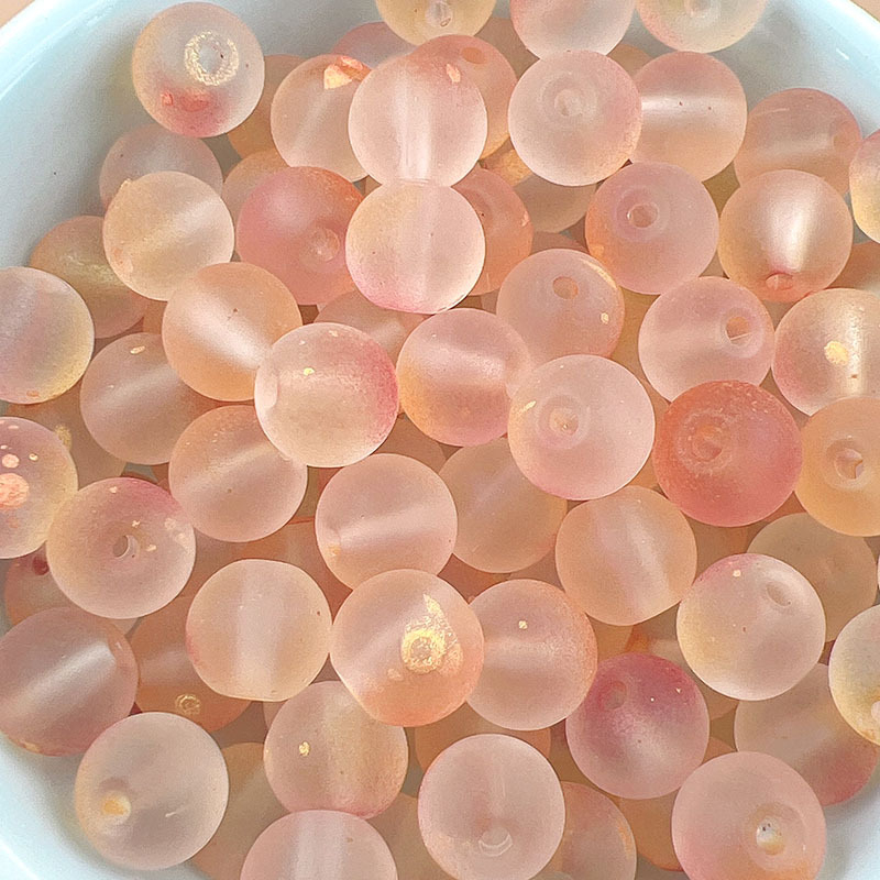 Стъклени мъниста с матов ефект, двойно кръгли свободни мъниста за DIY бижута, ръчна изработка