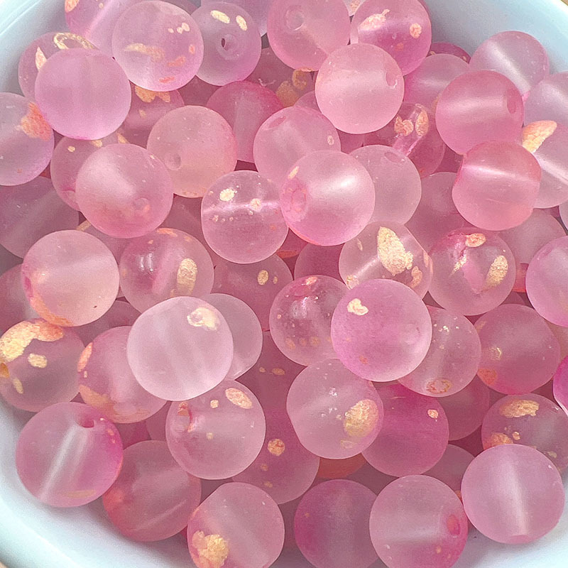 Стъклени мъниста с матов ефект, двойно кръгли свободни мъниста за DIY бижута, ръчна изработка