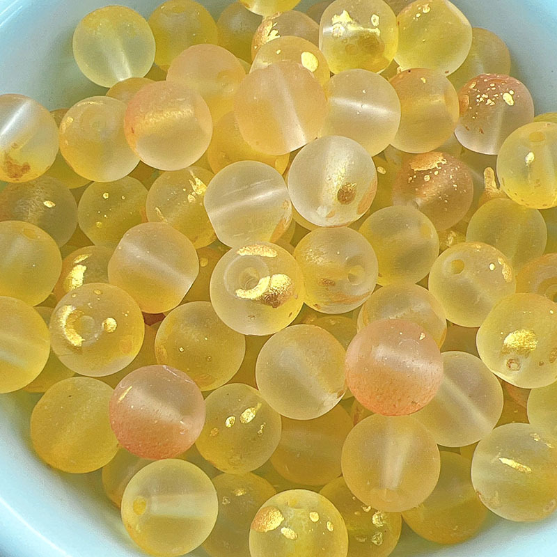 Стъклени мъниста с матов ефект, двойно кръгли свободни мъниста за DIY бижута, ръчна изработка