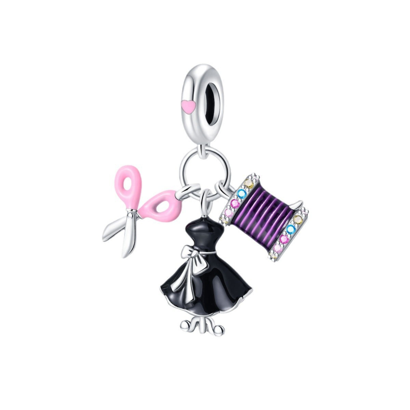 Accesorii DIY pentru bijuterii – Set mărgele pentru pandantiv cu placare argintie, finisaj stropit cu ulei, design original, primăvara 2024