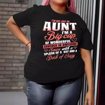 Дамска тениска с 3D буквен принт, къс ръкав, кръгло деколте, свободна кройка, полиестер