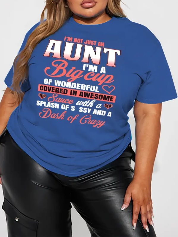 Ženska T majica s 3D printom slova, kratki rukavi, okrugli izrez, slobodan kroj, poliester