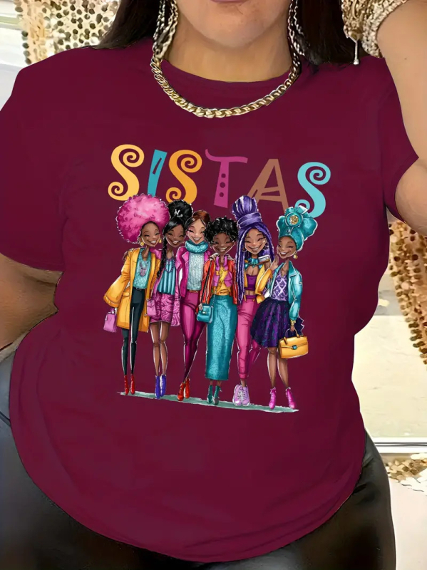 Ženska T majica s 3D printom slova, kratki rukavi, okrugli izrez, slobodan kroj, poliester