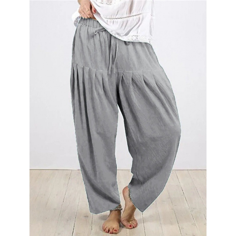 Pantaloni lejeri pentru femei, stil morcov, talie înaltă, material poliester-spandex, microelasticitate, stil casual