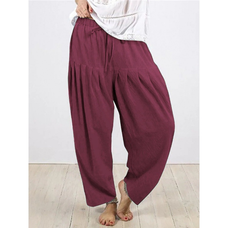 Pantaloni lejeri pentru femei, stil morcov, talie înaltă, material poliester-spandex, microelasticitate, stil casual