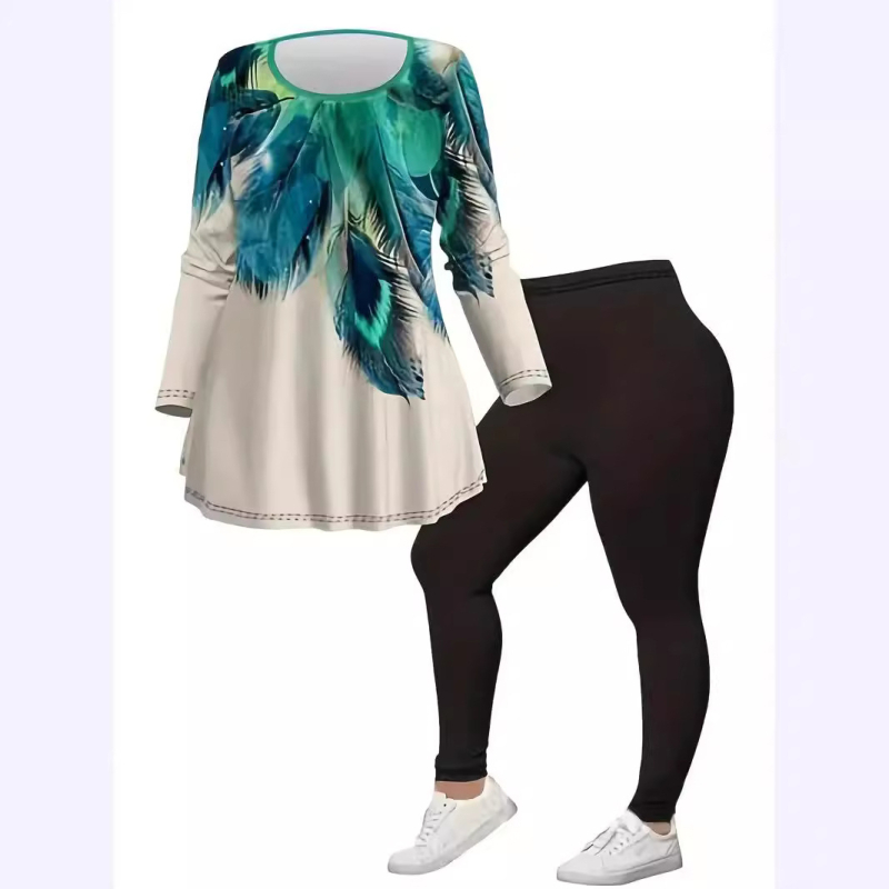 Női varrás nélküli fitnesz nadrágszett, magas derekú, lélegző, 3D mintázat, poliészter és imitált pamut anyag, WA1+WC1, Nyár 2024