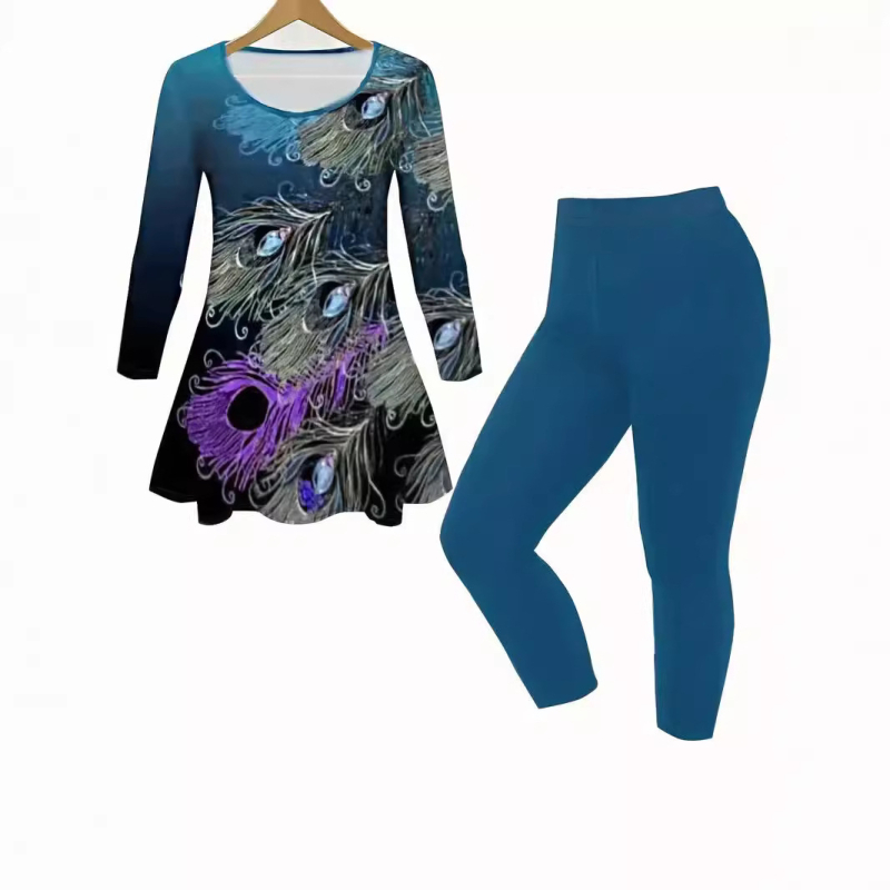 Női varrás nélküli fitnesz nadrágszett, magas derekú, lélegző, 3D mintázat, poliészter és imitált pamut anyag, WA1+WC1, Nyár 2024