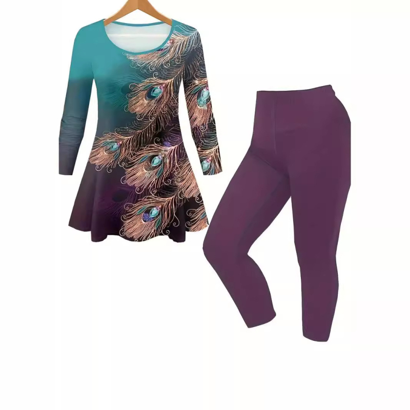 Női varrás nélküli fitnesz nadrágszett, magas derekú, lélegző, 3D mintázat, poliészter és imitált pamut anyag, WA1+WC1, Nyár 2024