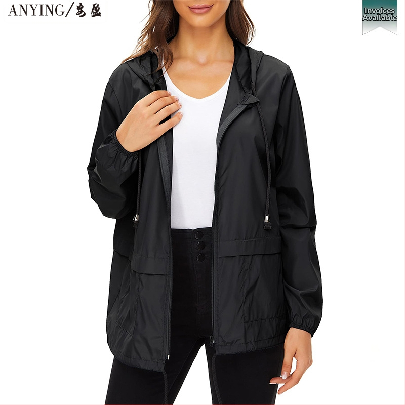 Дъждовен пончо за походи за възрастни — дълъг модел, полиестер с PU покритие, дебелина 0.09 мм