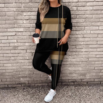 Set de yoga pentru femei cu mâneci lungi și model 3D, țesătură poliester, 70–80% poliester, vara 2024