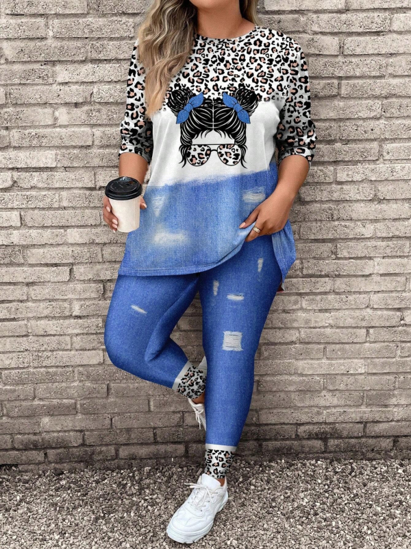 Set de yoga pentru femei cu mâneci lungi și model 3D, țesătură poliester, 70–80% poliester, vara 2024