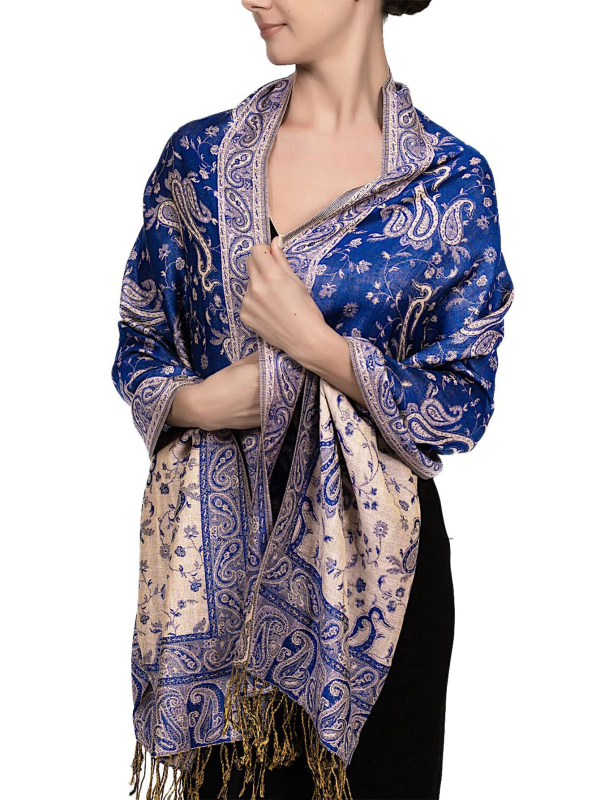 VISROVER Șal din viscose cu ciucuri – țesătură simplă, căldură pentru toate sezoanele, protecție solară, stil etnic-retro, jacquard