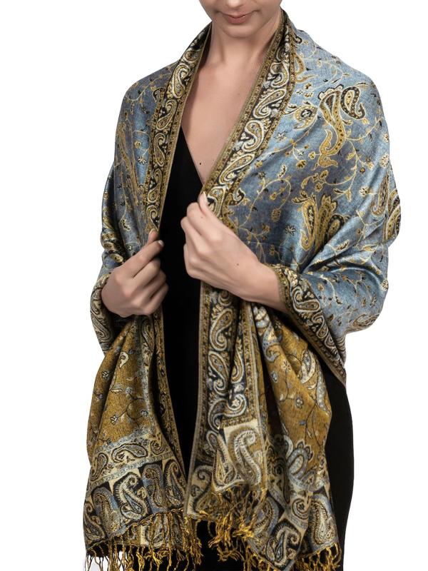 VISROVER Șal din viscose cu ciucuri – țesătură simplă, căldură pentru toate sezoanele, protecție solară, stil etnic-retro, jacquard