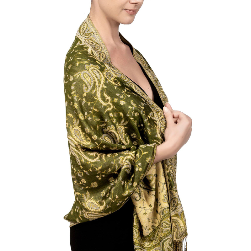 VISROVER Șal din viscose cu ciucuri – țesătură simplă, căldură pentru toate sezoanele, protecție solară, stil etnic-retro, jacquard