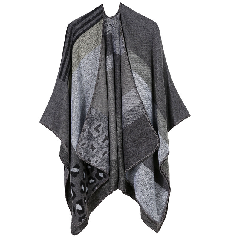 Șal din cașmir sintetic, tricotat dublu față, model cu flori, cald, unisex, potrivit pentru iarnă, primăvară și toamnă