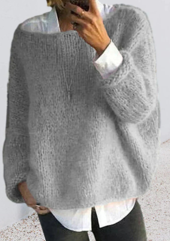 Kötött pulóver; akril szál nylonnal; bő szabású; tavasz 2025