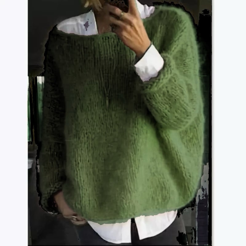 Kötött pulóver; akril szál nylonnal; bő szabású; tavasz 2025