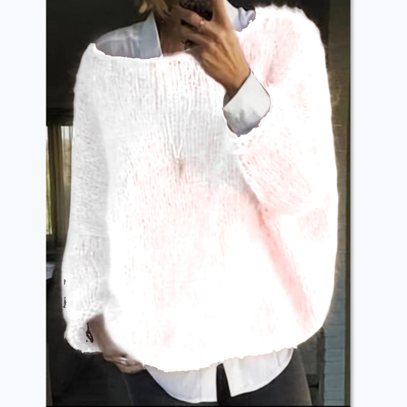 Kötött pulóver; akril szál nylonnal; bő szabású; tavasz 2025