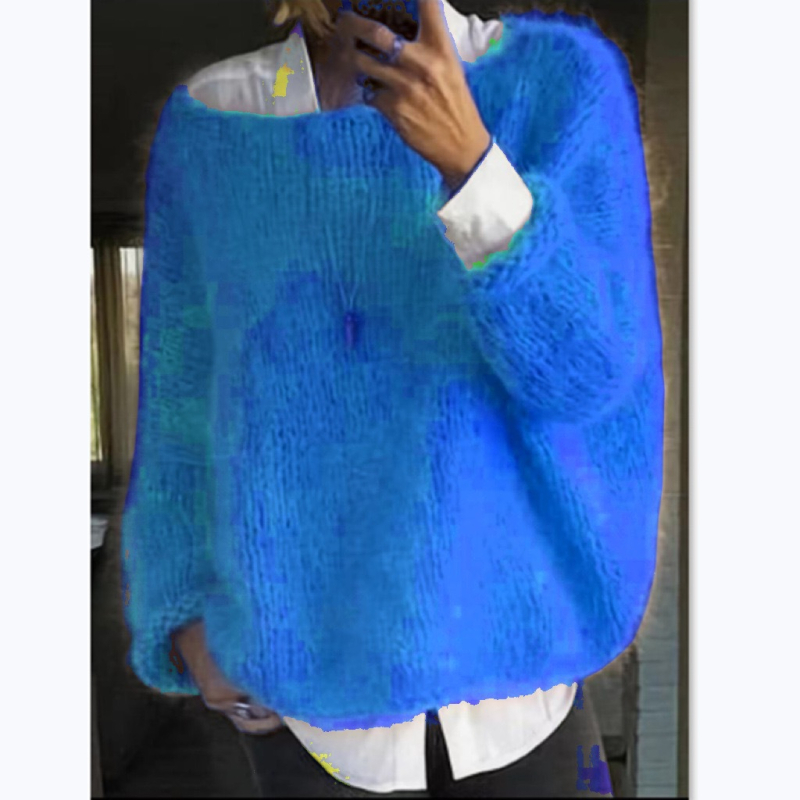 Kötött pulóver; akril szál nylonnal; bő szabású; tavasz 2025