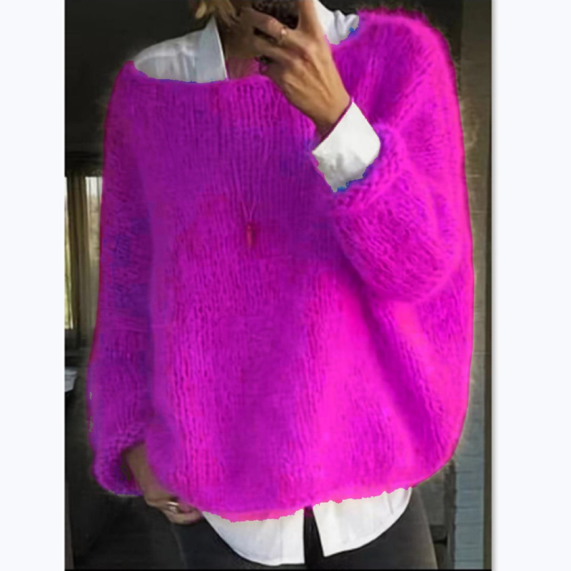 Kötött pulóver; akril szál nylonnal; bő szabású; tavasz 2025