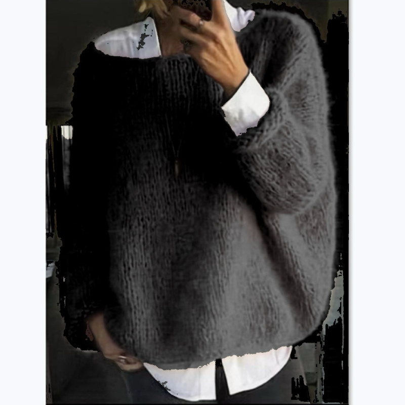 Kötött pulóver; akril szál nylonnal; bő szabású; tavasz 2025