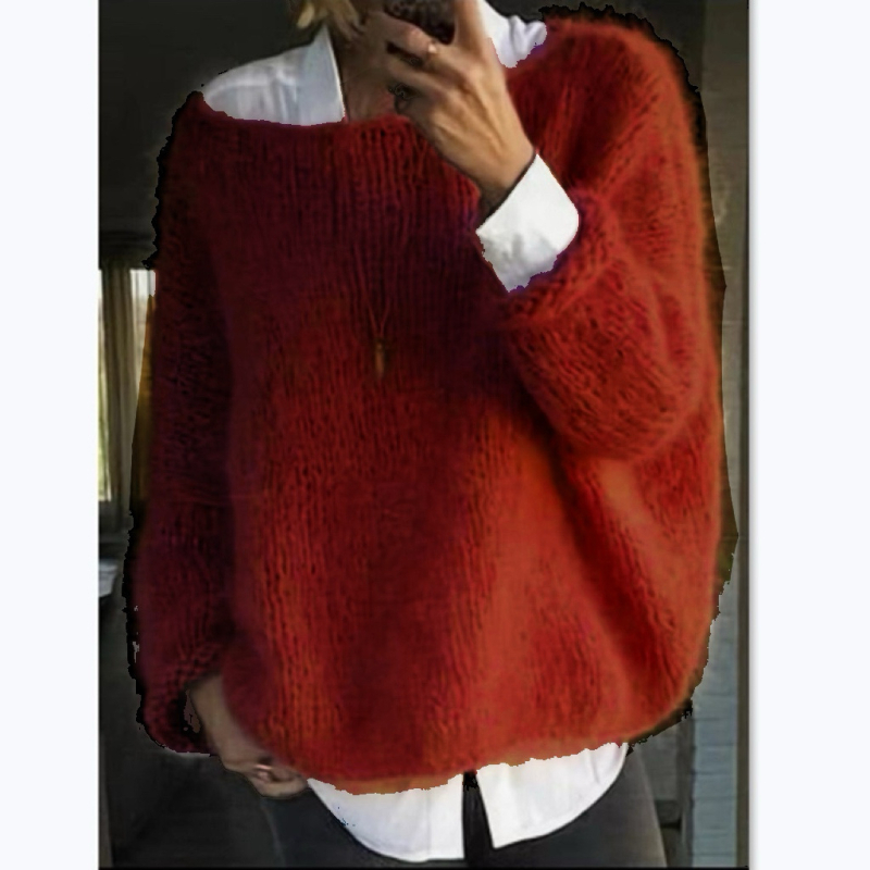 Kötött pulóver; akril szál nylonnal; bő szabású; tavasz 2025