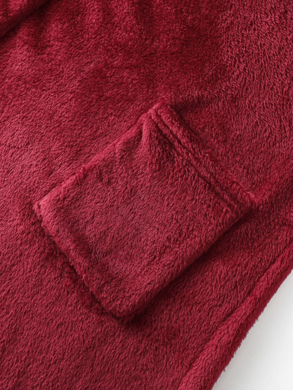 Hanorac din pluș cu imprimat cu desene animate, guler rotund, amestec poliester 30-50%, toamnă 2024