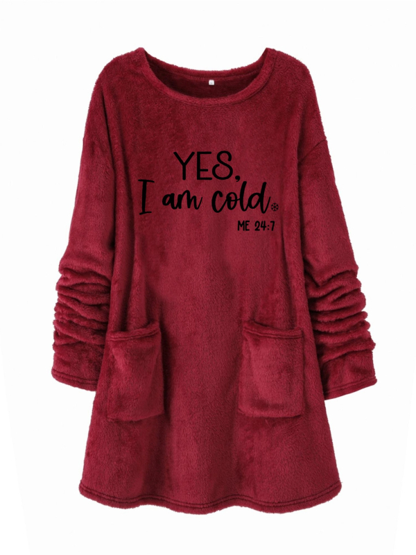 Hanorac din pluș cu imprimat cu desene animate, guler rotund, amestec poliester 30-50%, toamnă 2024