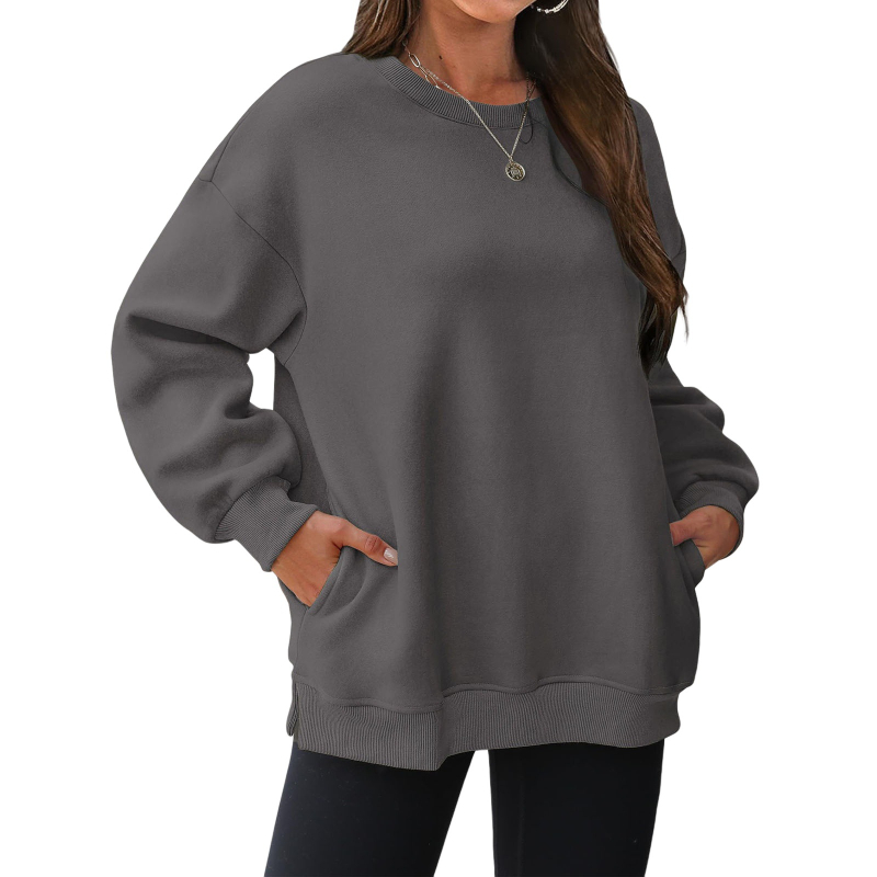 Sievietēm flīsa odere iekšpusē, brīvā piegriezuma, garas piedurknes, apaļa kakla izgriezums, poliester