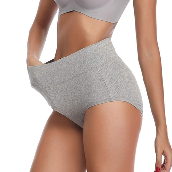 Дамски памучни бикини с висока талия, плюс размер, повдигане на ханша, контрол на корема след раждане, дишащи 95% памук 5% еластан