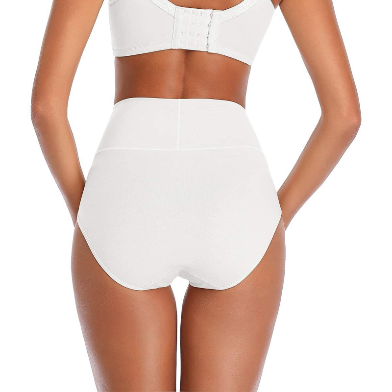 Дамски памучни бикини с висока талия, плюс размер, повдигане на ханша, контрол на корема след раждане, дишащи 95% памук 5% еластан