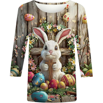 Πολυεστερικό T-shirt με χρωματικό μπλοκ, στρογγυλός λαιμός, κοντά μανίκια, μεσαίο μήκος