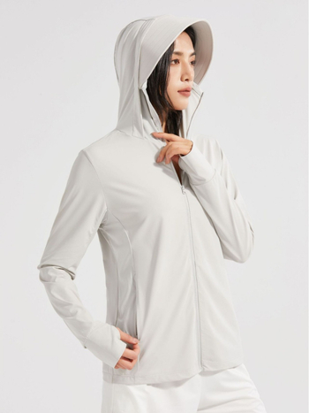 Unisex εξωτερικό μπουφάν προστασίας από τον ήλιο με κουκούλα, UPF50+, διαπνέον νάιλον ύφασμα, μοντέλο S1333