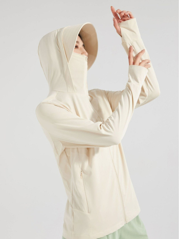 Unisex εξωτερικό μπουφάν προστασίας από τον ήλιο με κουκούλα, UPF50+, διαπνέον νάιλον ύφασμα, μοντέλο S1333